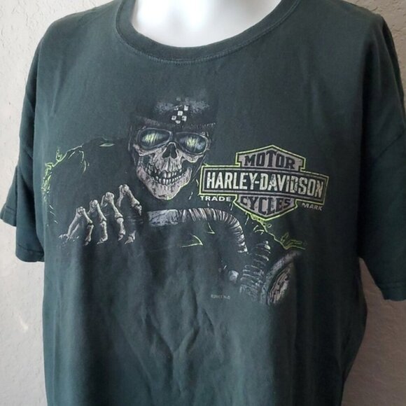 Harley Davidson 2013 Green/black skeleton rider Big Moose Portland Maine - Picture 2 of 8